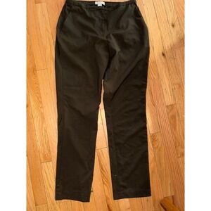HM Womens Dress Pants Size 10 Dark Olive Brown Straight Leg Trousers Office Wear